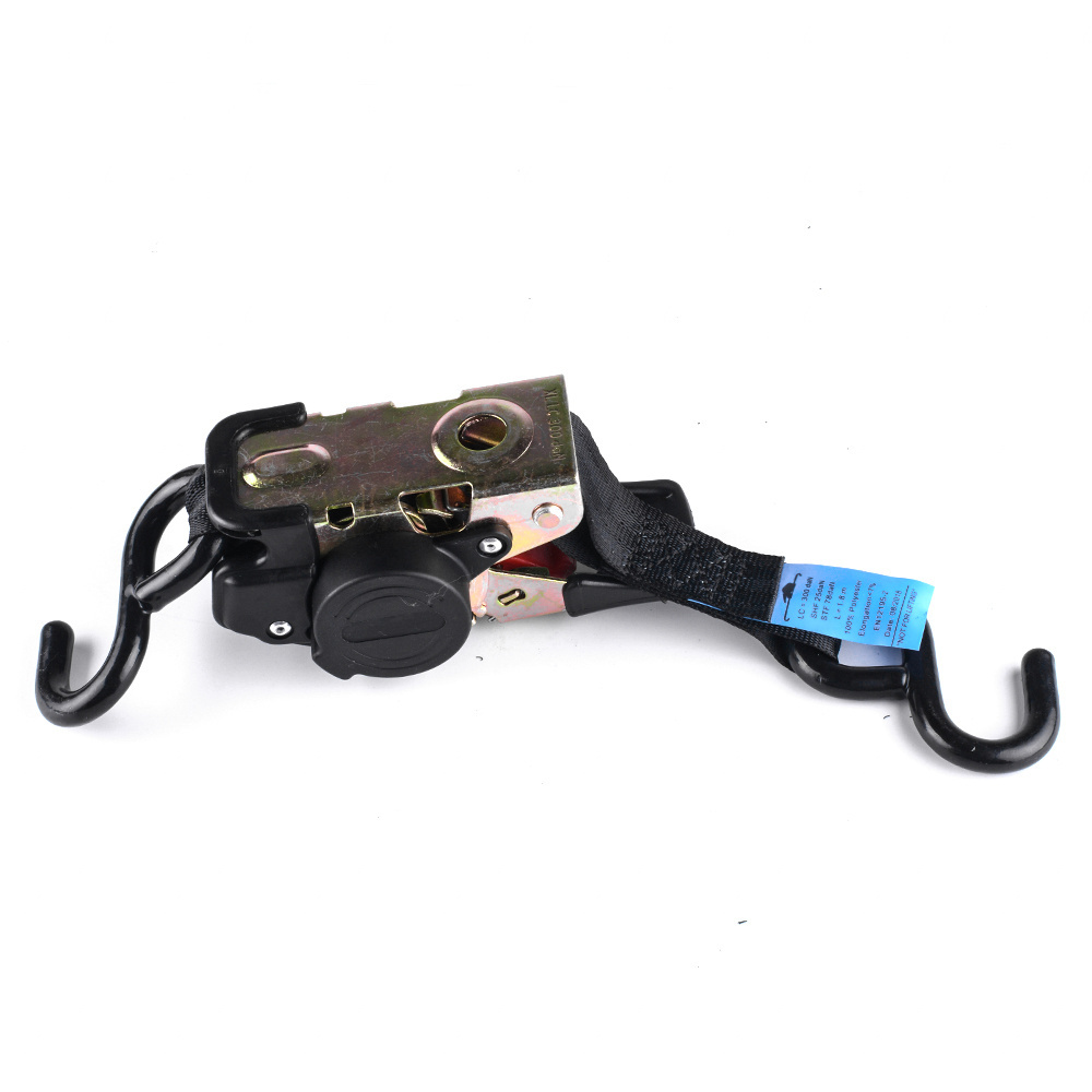 Motorcycle  ATV Motorbike Autoretractabel Strap Cargo With Hooks  Auto Retractable Ratchet Tie Down  trailers