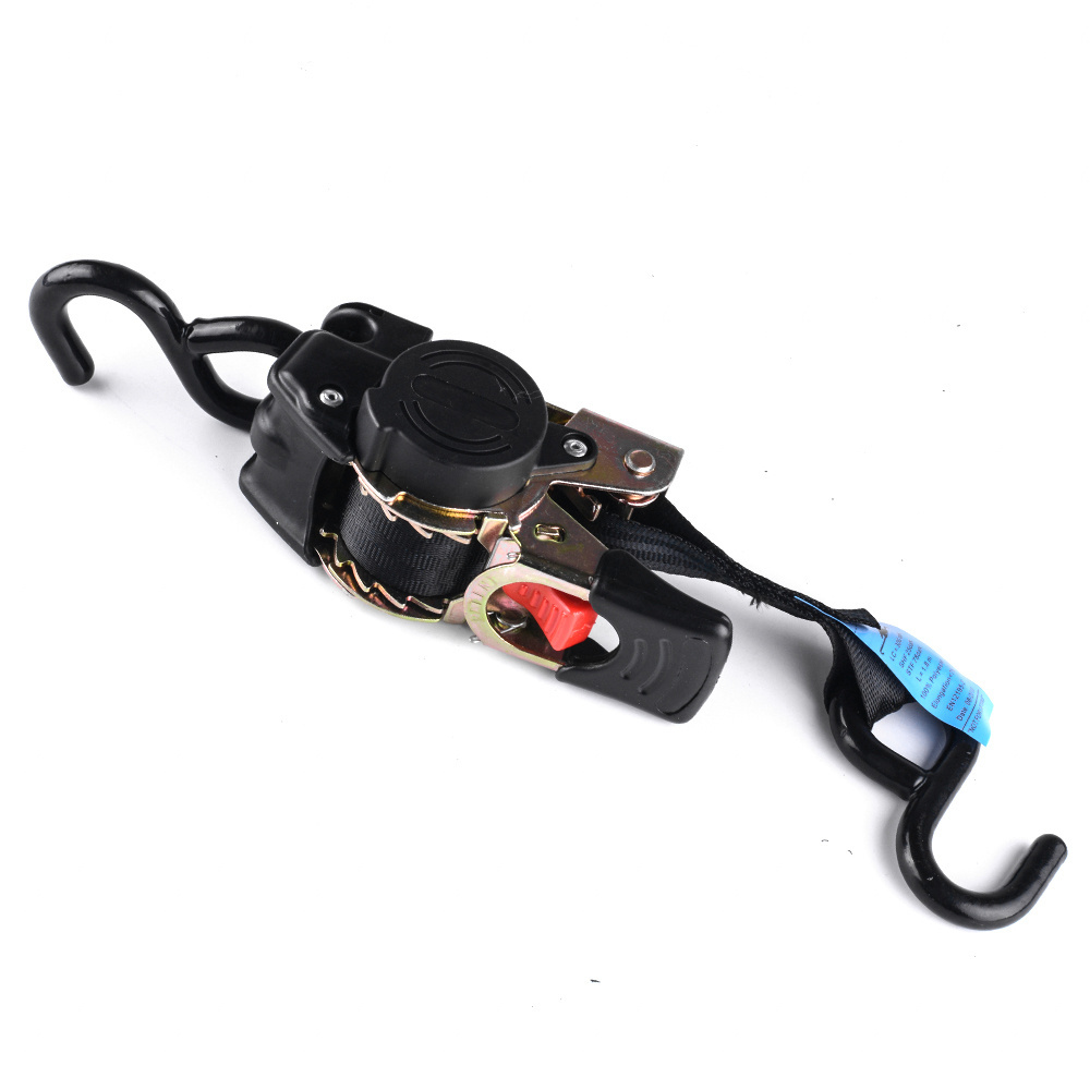 Motorcycle  ATV Motorbike Autoretractabel Strap Cargo With Hooks  Auto Retractable Ratchet Tie Down  trailers