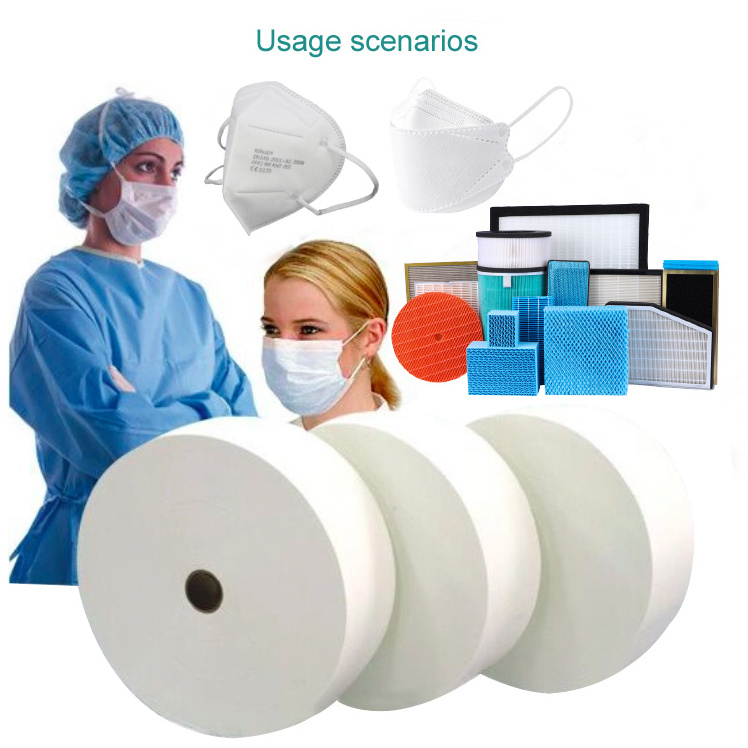 Manufacturer supplier PP polypropylene 25gsm medical non woven filter bfe99 mask cloth n95 meltblown nonwoven fabric for mask