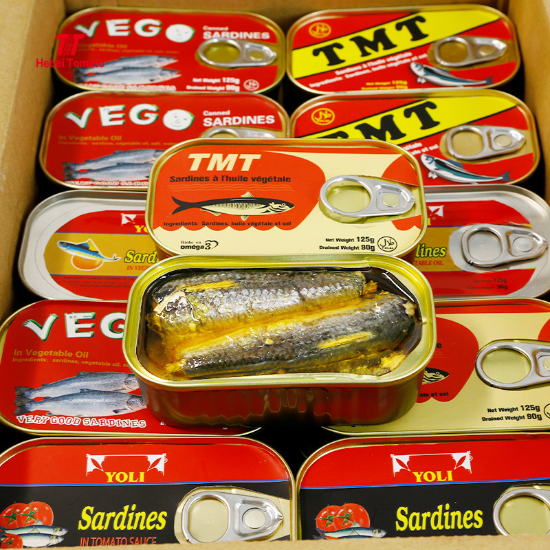 125g canned sardine fish in vegetable oil morocco sardines in tomato sauce