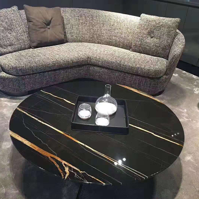 TMZ STONE ODM OEM marmol countertop black Marmar Lauren Black Gold marble table dining