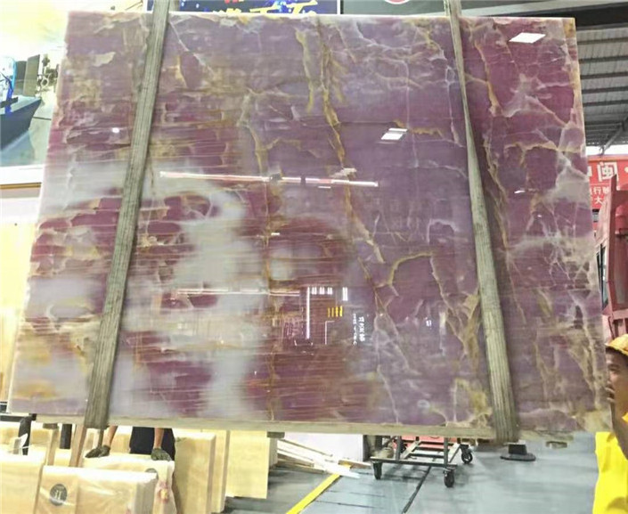 TMZ ODM OEM backlit onyx wall panel onyx marble slab decoration countertop purple violet onyx for home