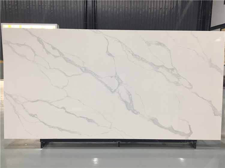 New Design White Calacatta Quartz Countertop for Kitchen Cheap Artificial Stone Goldtop Stone Flat Edge / Eased Edge 5012 Mvjay