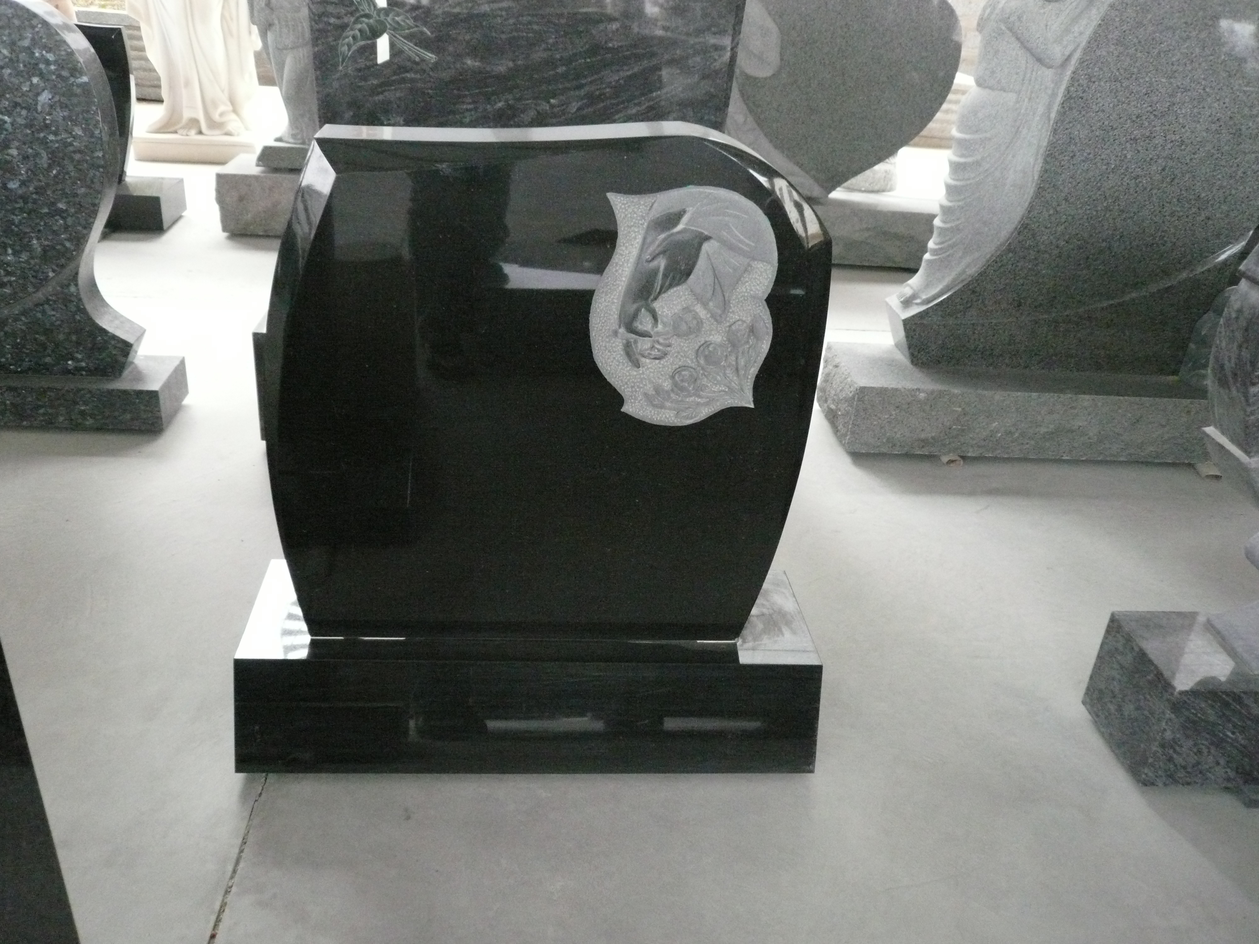 TMZ STONE OEM ODM hot sale cheap price Customize USA style black granite headstone absolute black granite headstone