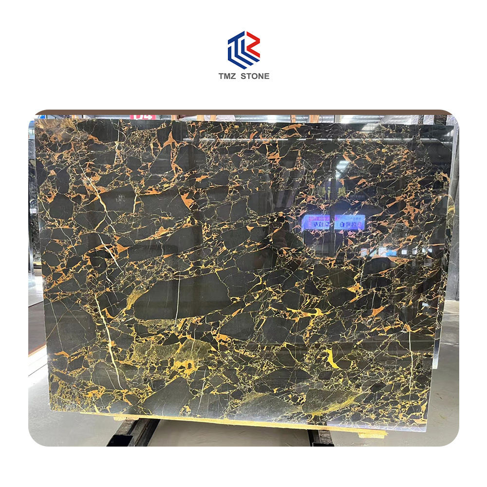 TMZ STONE ODM OEM Marmol Premium Athens Black Gold Marble slabs for Background Wall And Countertop