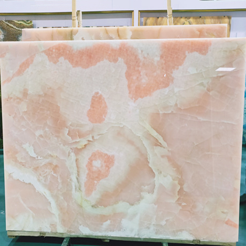 TMZ STONE ODM OEM pakistan decoration onyx marble onyx coffee table pink onyx big slab