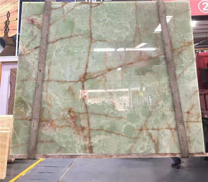 supplier wholesale Natural Stone polished marble stone Green onyx slabs