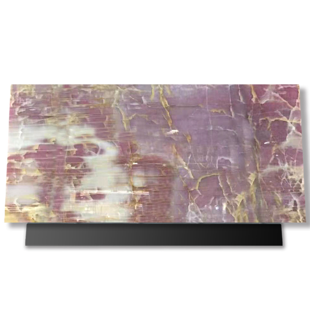 TMZ ODM OEM backlit onyx wall panel onyx marble slab decoration countertop purple violet onyx for home