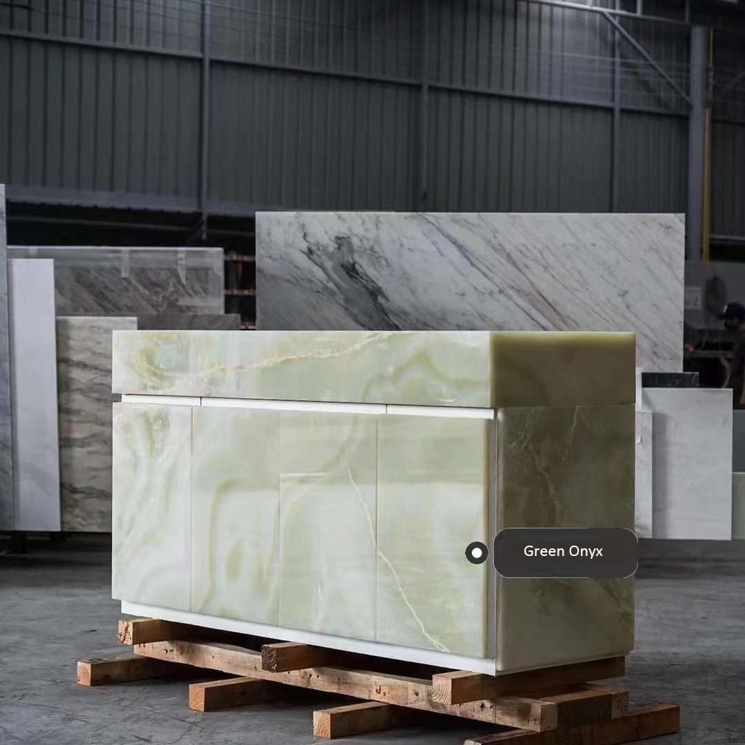 OEM/ ODM Manufacturing Onyx Marble Table Top Green Marble Coffee Table for 5-star Hotel Project