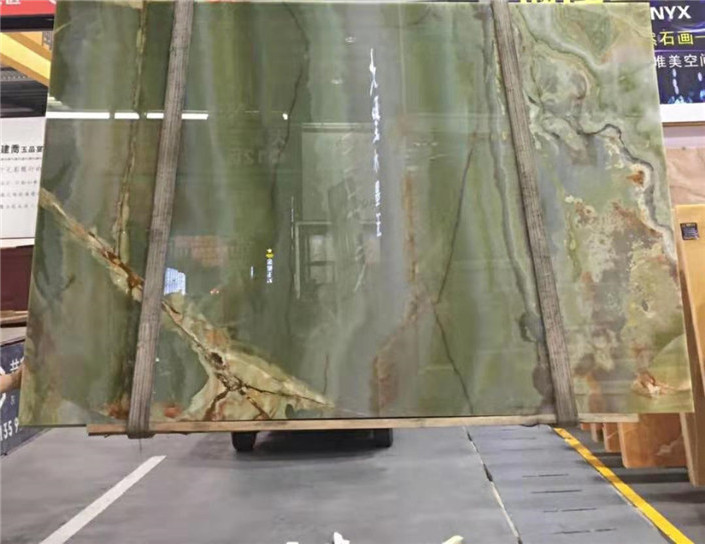 supplier wholesale Natural Stone polished marble stone Green onyx slabs