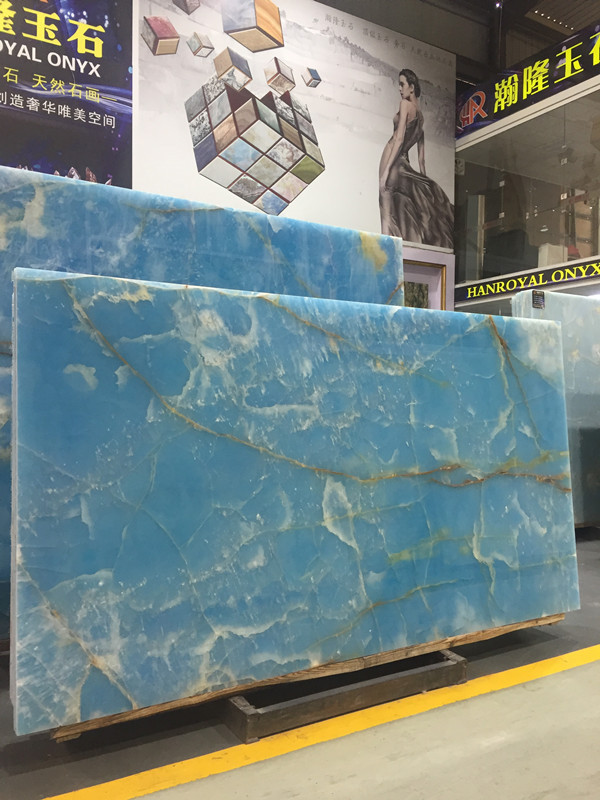 United State blue onyx slabs for countertops wall floor tiles