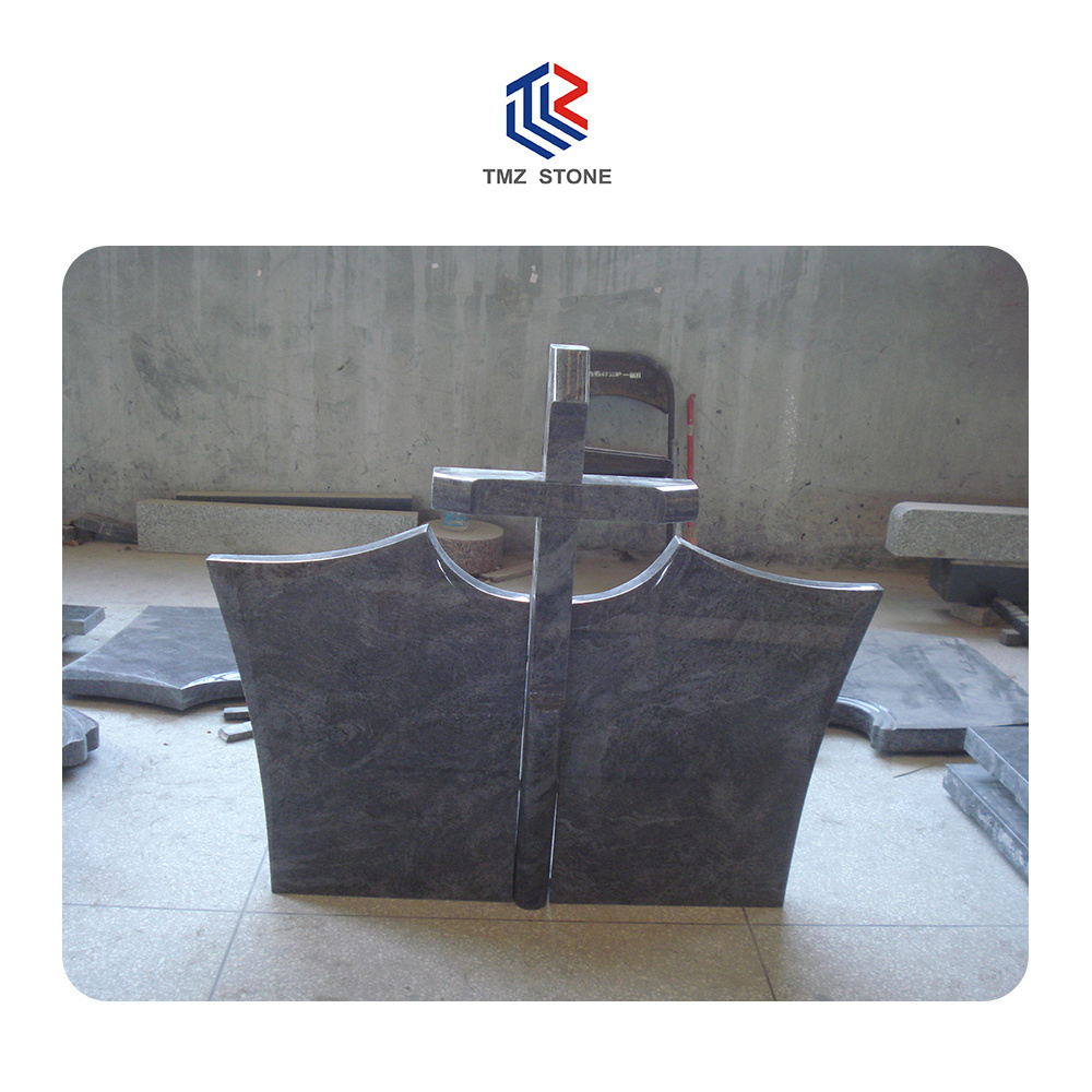 TMZ STONE OEM ODM granit nagrobek cheap price india bahama blue granite headstone poland style granite monument