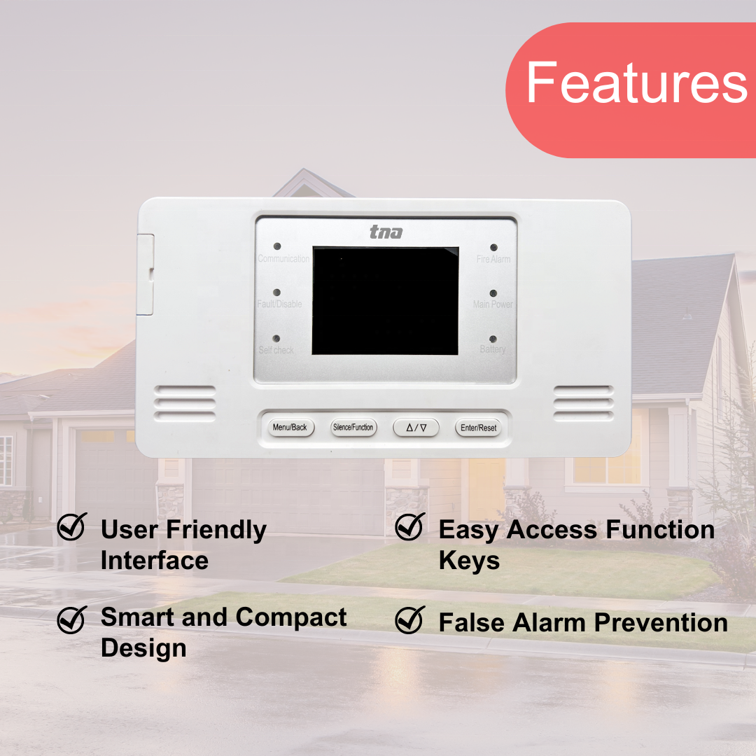 Wireless Fire Alarm Control Panel with LCD Screen 1 wireless loop and 1 total loop