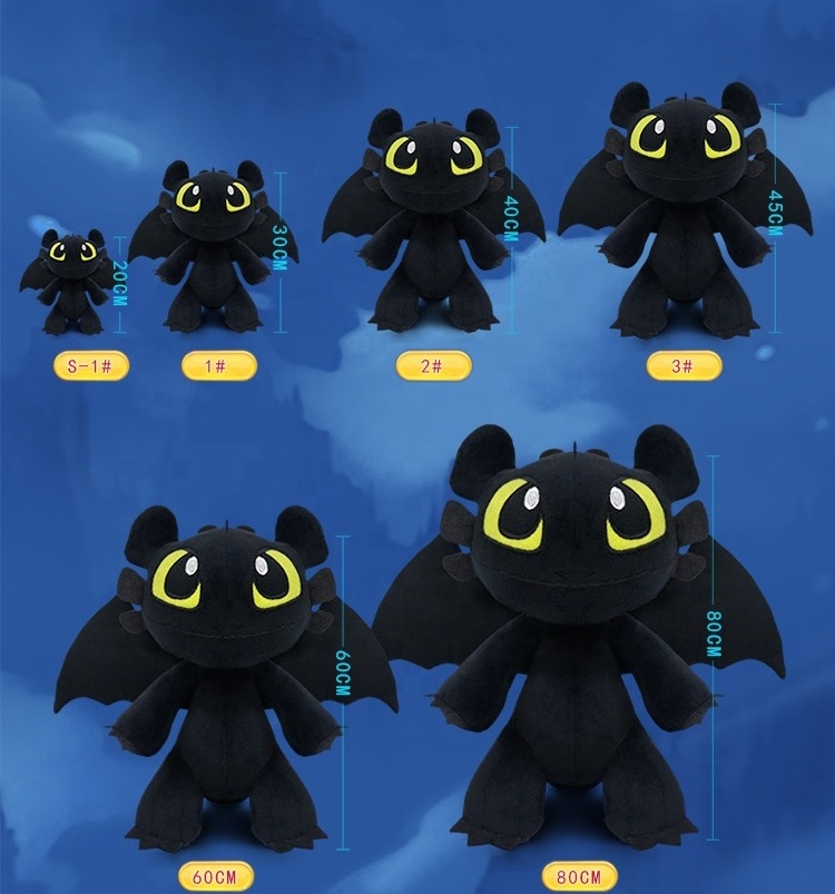 Accept OEM Order How To Train Your Dragon Night Fury Light Fury Plush Toy Toothless Dragon Plush Toy