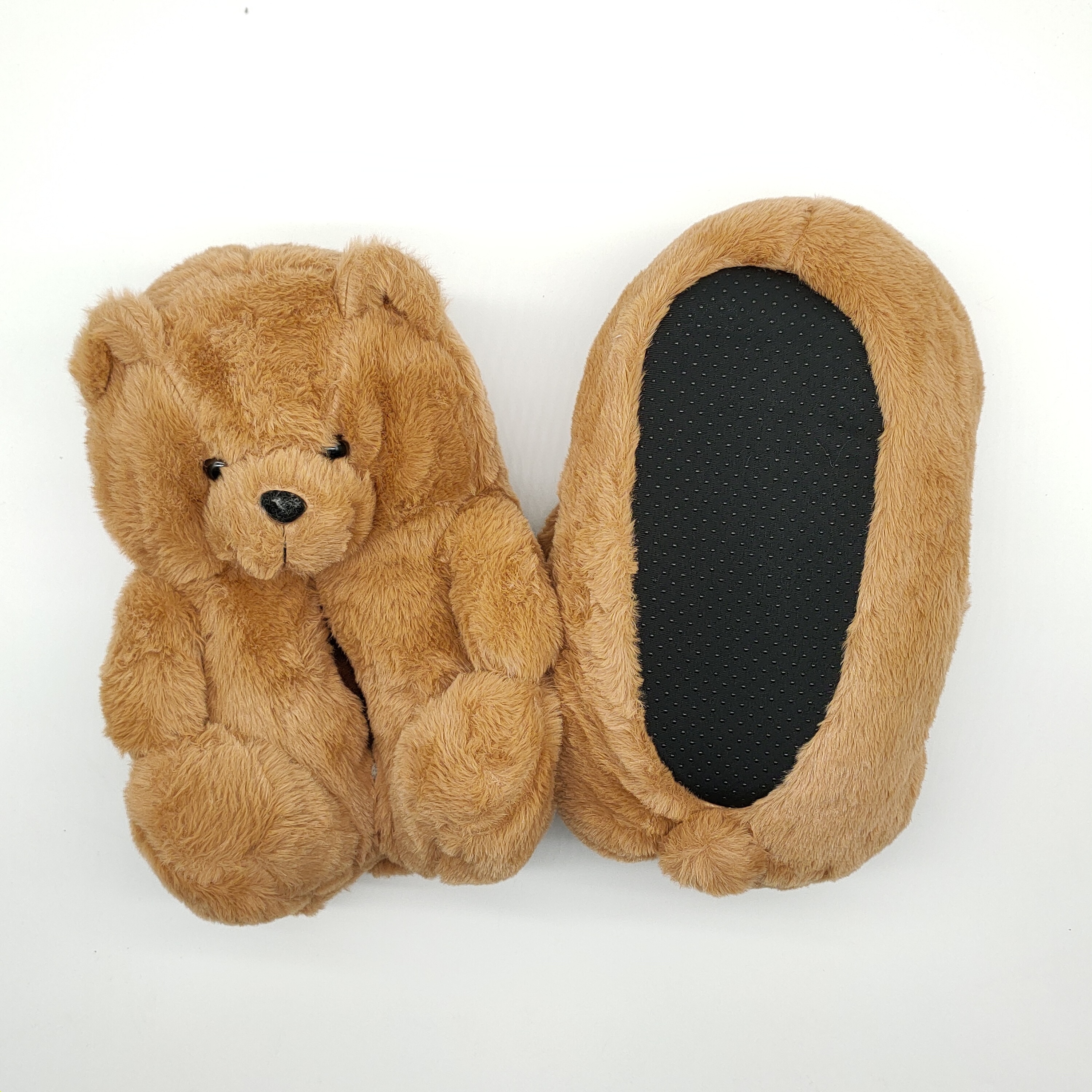 Fluffy Warm Custom Teddy Bear Plush Slippers Novelty Animal Shaped Plush Teddy Bear Slippers