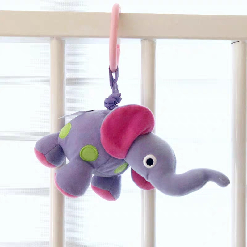 Rattle Baby Toy Lovely Stuffed Plush Frog Elephant Owl Stroller Toy Mobile Baby Trolley 0-12 Months Plush Baby Bed Hanging Toy