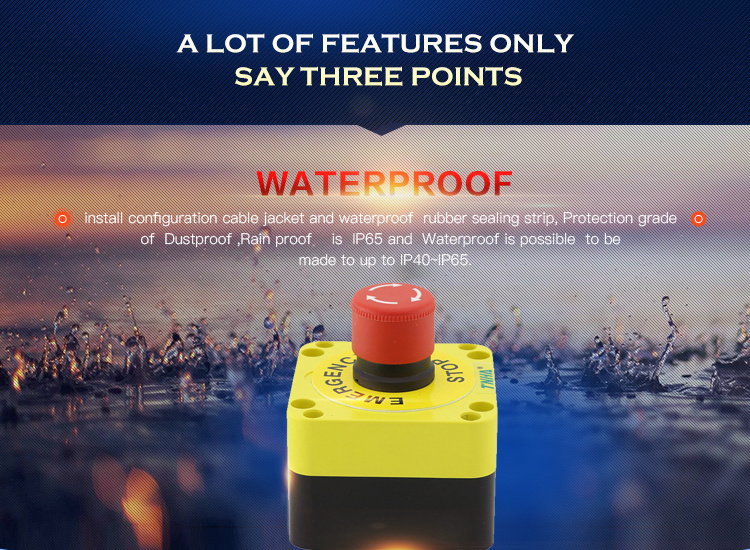 TNHA IP65 Waterproof Push Button Switch Control Station Box Emergency ...