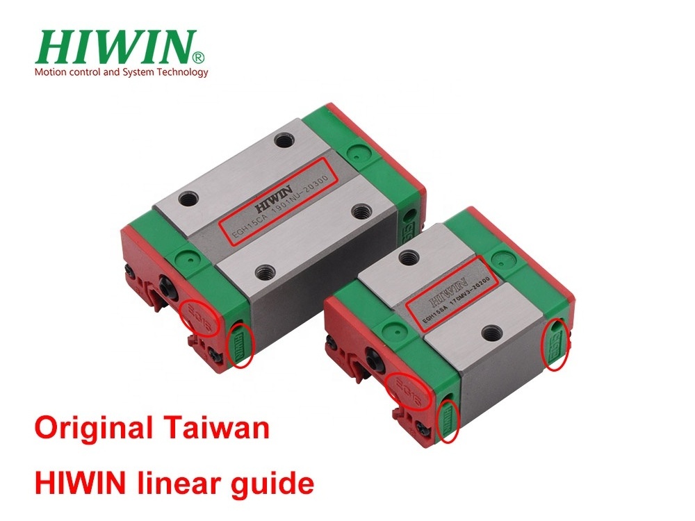 100% Original Taiwan HIWIN Bearing EGH15 EGH20  length 2000mm Guideway Block  CNC Machine 25mm Heavy Duty Linear Guide Rail Set