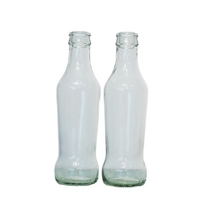 Clear glass bottle for cola /cocktail rio 200ml glass soda water bottle with crown cap