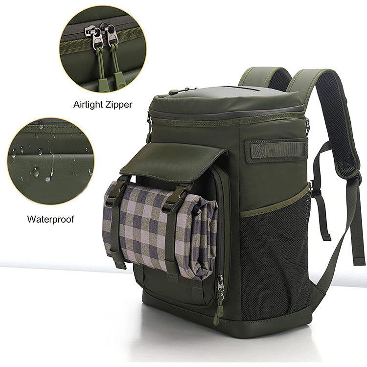 New Design 30L Cooler Bag Picnic Backpack Waterproof Cool Bag Rucksack Leakproof Insulated Backpack Cooler For BBQ, Traveling, B