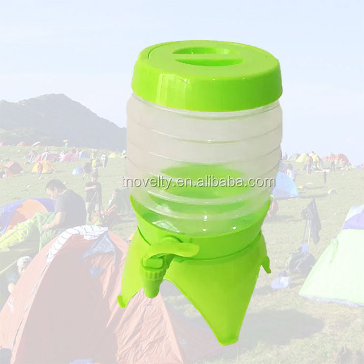 Portable 3.5L Large Capacity Collapsible Plastic Drink Dispenser Cold Beverage Juice Dispenser For Parties Picnics With Tap