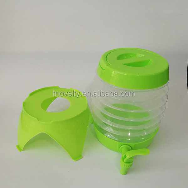 Portable 3.5L Large Capacity Collapsible Plastic Drink Dispenser Cold Beverage Juice Dispenser For Parties Picnics With Tap