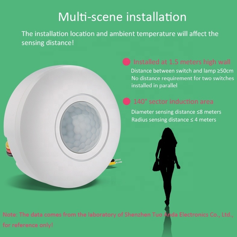 TOADA K218D Ceiling Mount Occupancy Sensor 24v PIR Motion Sensor Switch High Sensitive Movement Detector Light Switch