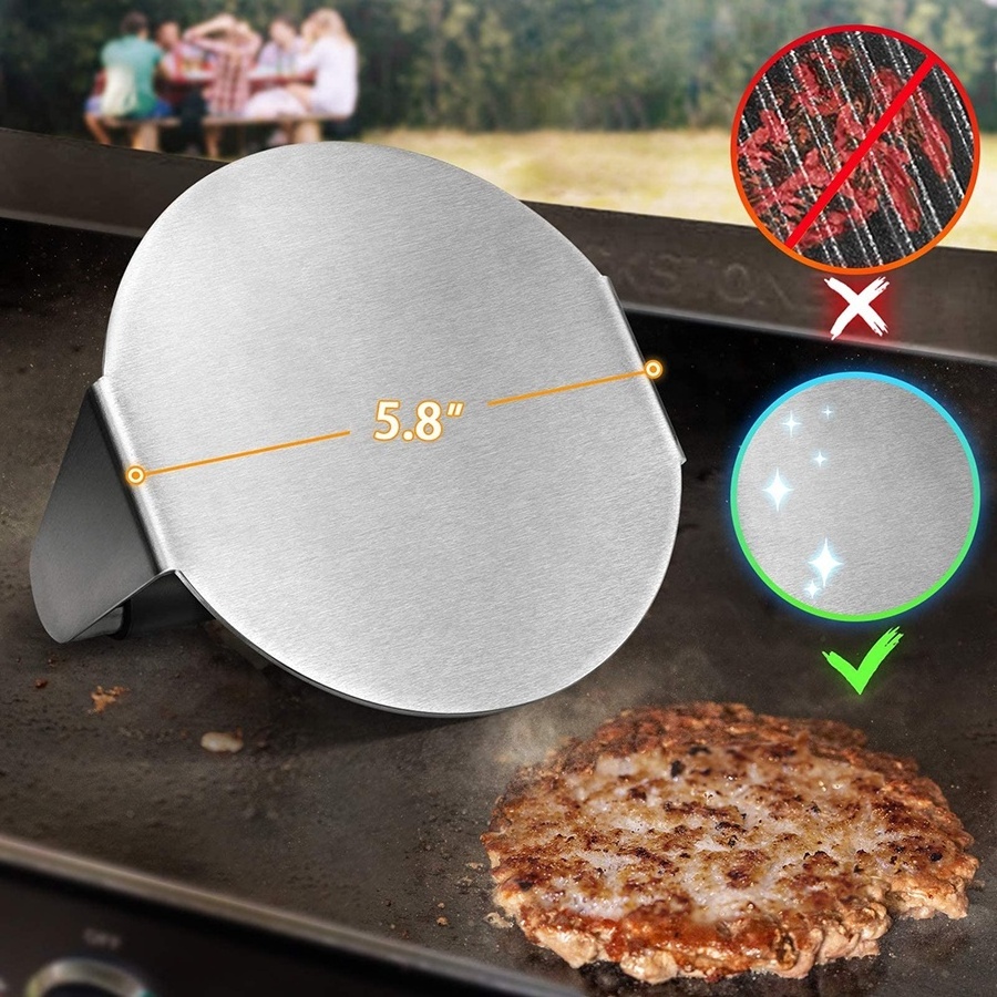 Hot sale non slip handle stainless steel hamburger patty maker burger press smasher