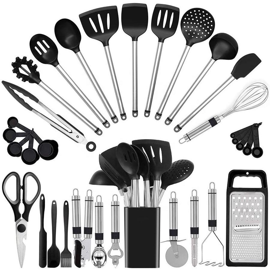 Custom kitchen accessories stainless steel kitchen cooking tools set utensils silicone kitchen utensils sets cooking utensils