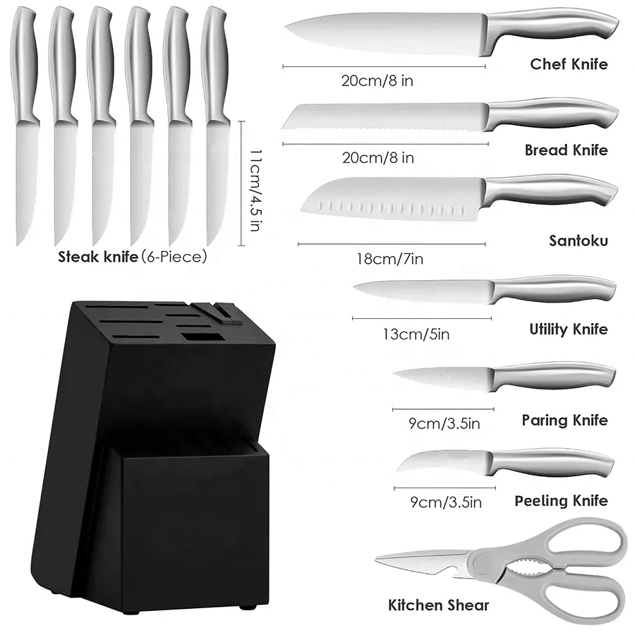 Luxury juegos set de cuchillos Japan German stainless steel kitchen knife stainless steel chef kitchen knives kitchen knife set