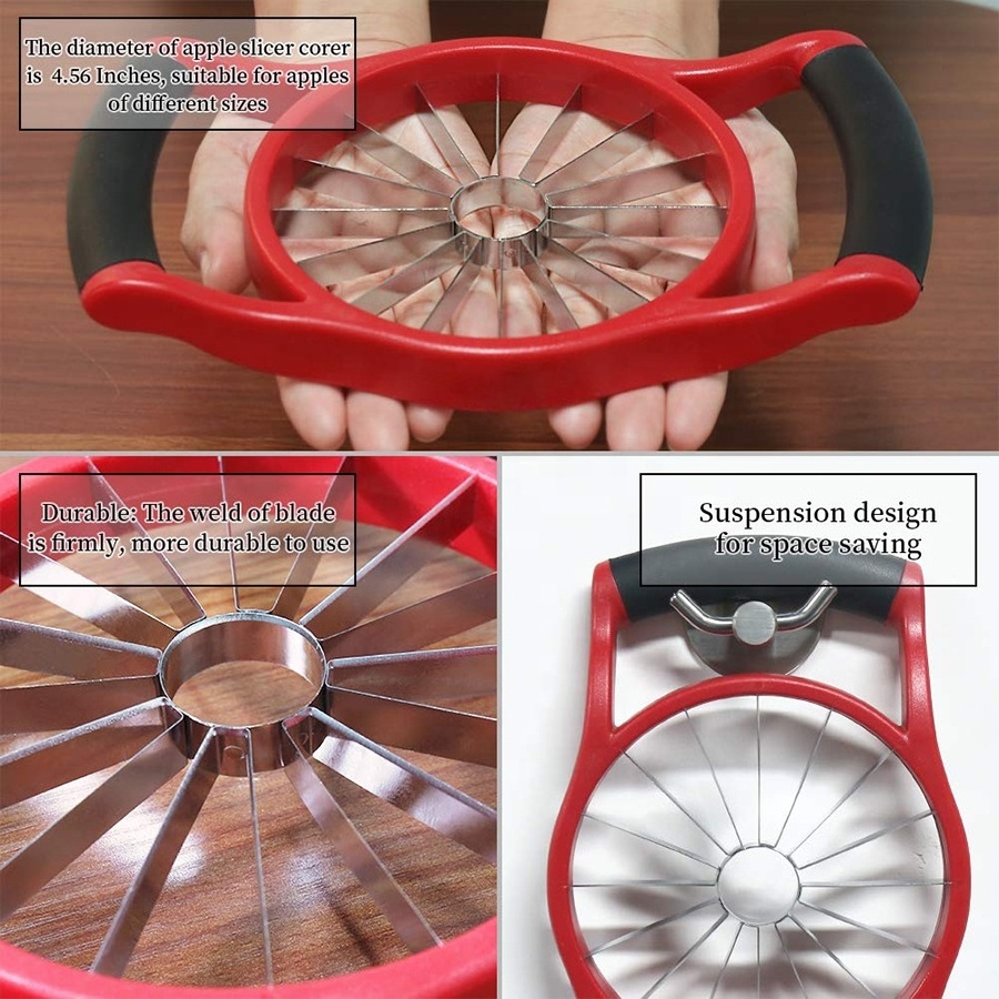 Hot selling stainless steel plastic fruit cutter apple cutter slicer