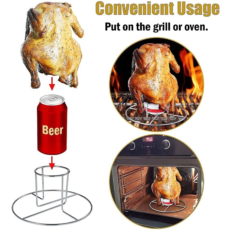 Hot selling turkey roasting holder roast chicken rack stainless steel bbq grill chicken holder