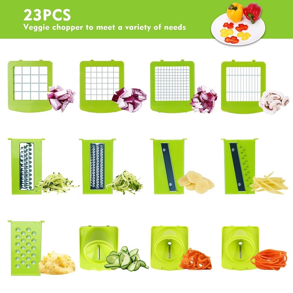 TOALLWIN kitchen tools gadgets 23pcs veggie mandolin slicer vegetable cutter potato onion slicer mandolin vegetable chopper