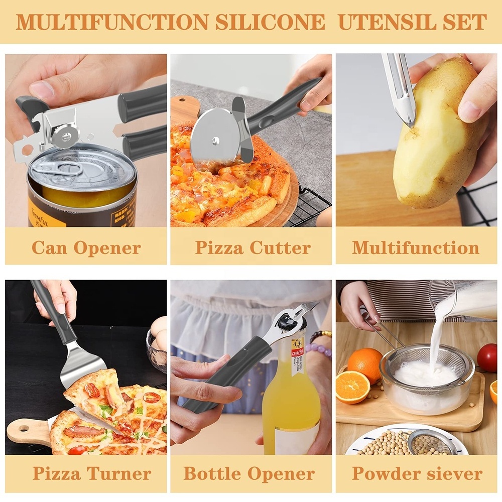 Professional utensilios de cocina kitchen gadgets stainless steel silicone utensils kitchen set cooking  kitchen utensils set