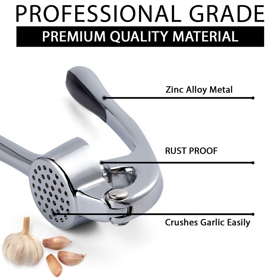 High quality kitchen tools garlic crusher mincer manual stainless steel garlic press rocker