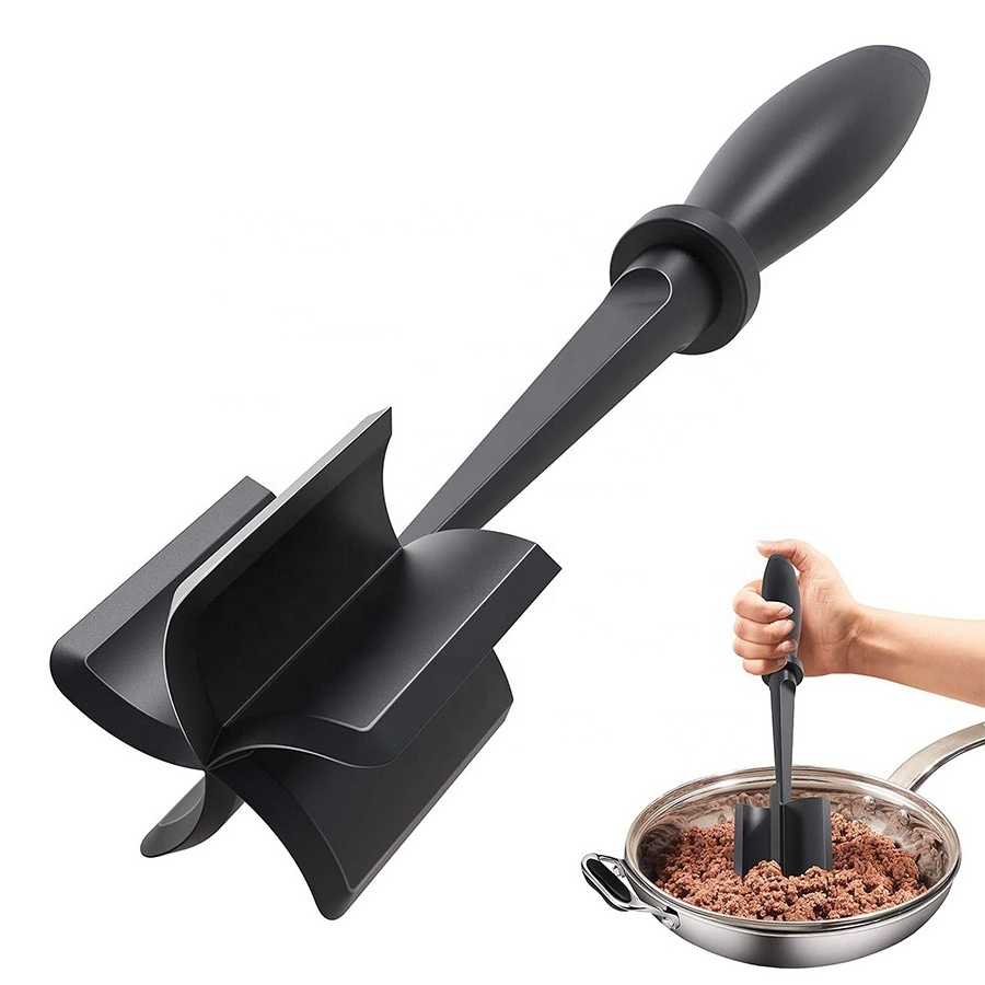 Multifunctional kitchen mixing tool hamburger chopper potato meat masher silicone meat chopper