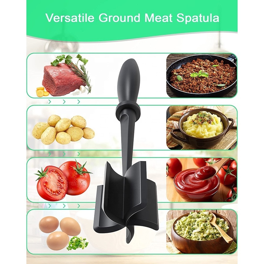 Multifunctional kitchen mixing tool hamburger chopper potato meat masher silicone meat chopper