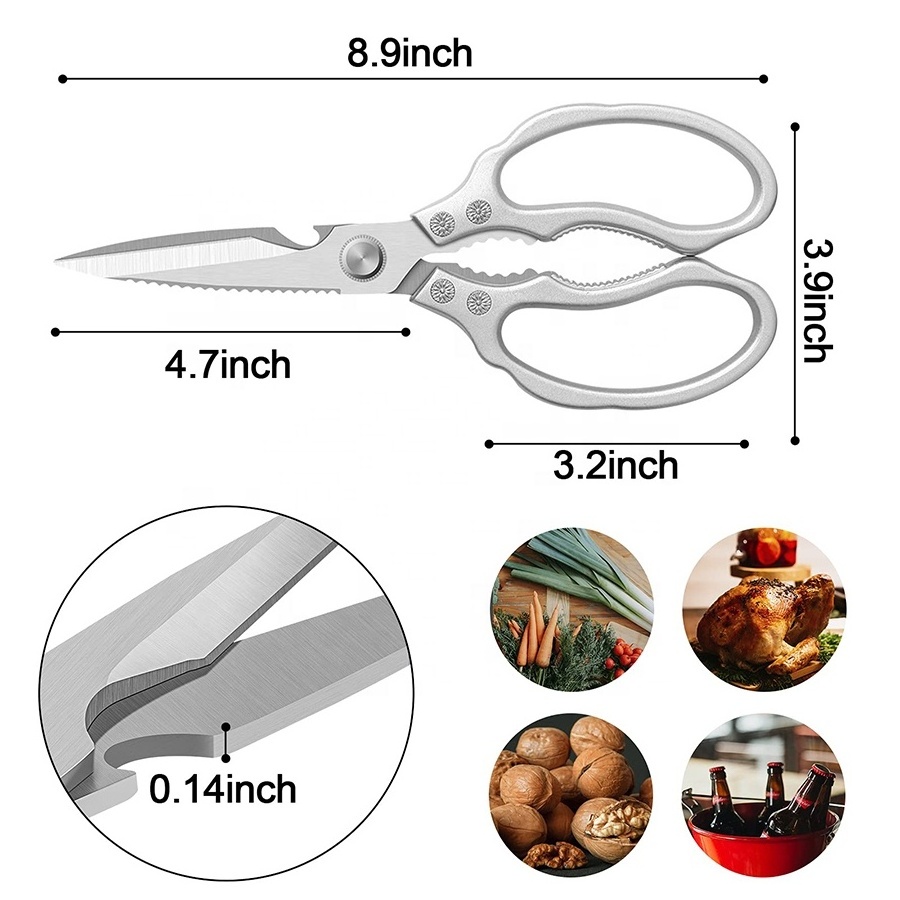 Factory heavy duty 8 inch stainless steel kitchen shear meat fish chicken bone kitchen chicken scissor shear