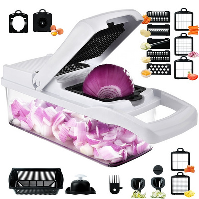 TOALLWIN fruit & vegetable tools 12/13/14 in 1 mandolin slicer cutter onion slicer shredder vegetable chopper vegetable slicer