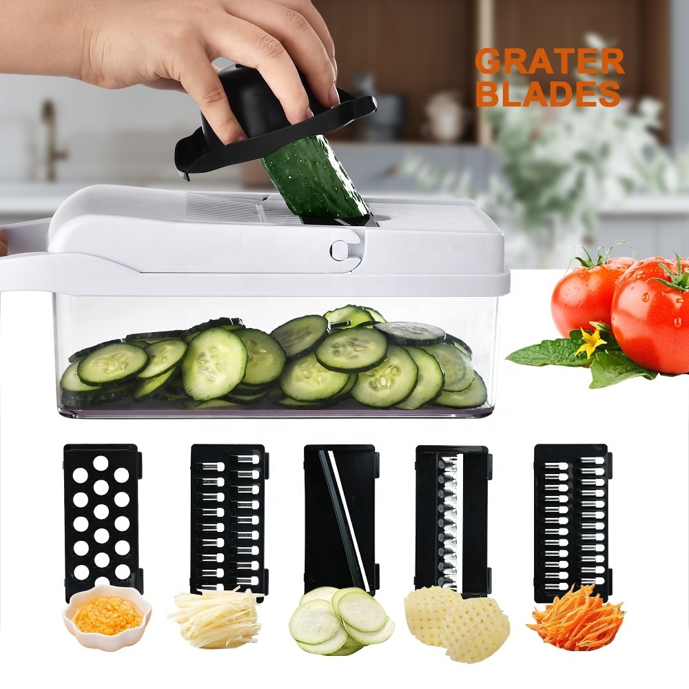 TOALLWIN fruit & vegetable tools 12/13/14 in 1 mandolin slicer cutter onion slicer shredder vegetable chopper vegetable slicer