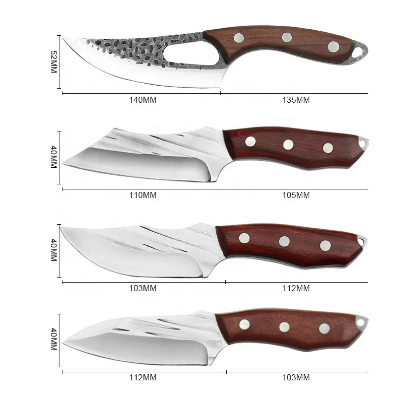 Outdoor stainless steel serapian slaughter serbian knife kitchen fillet fishing boning knife cleaver chef cleaver butcher knives