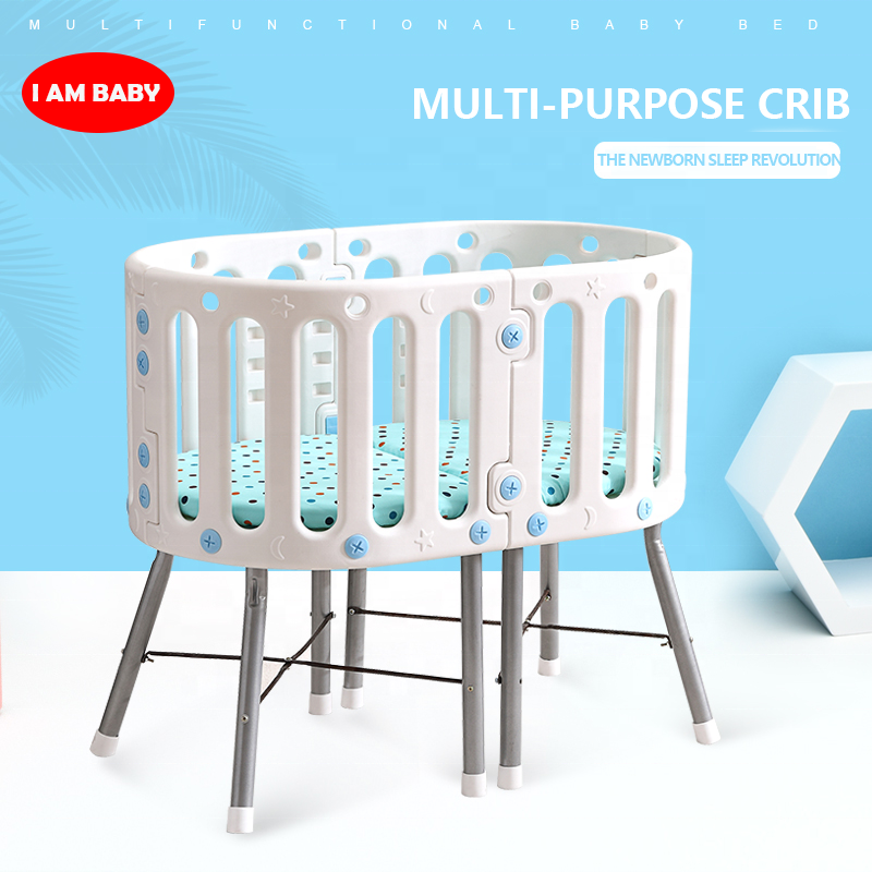 Trending Products 2023 New Arrivals Baby Bed Folding Cradle Splicing Large Swinging Crib Cot