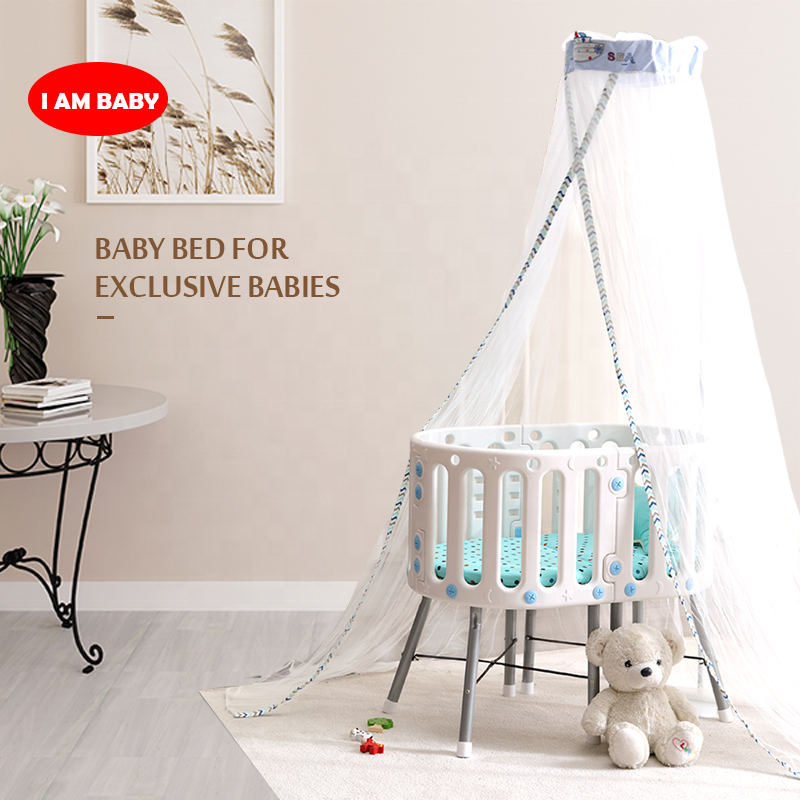 Trending Products 2023 New Arrivals Baby Bed Folding Cradle Splicing Large Swinging Crib Cot