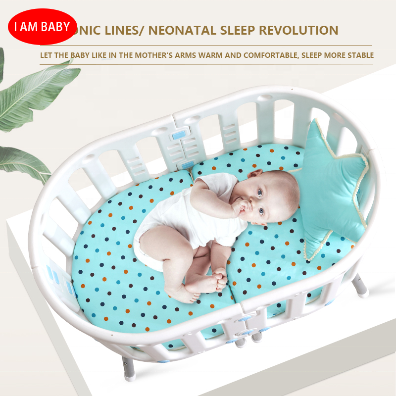 Trending Products 2023 New Arrivals Baby Bed Folding Cradle Splicing Large Swinging Crib Cot