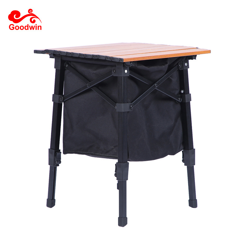 Folding Height Adjustable Ultralight Aluminum Roll Up Table with Storage Thermal cooler Bag  for Outdoor