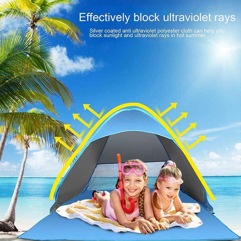 Easy Up Instant Automatic Pop Up Dome Sunshade Beach Tent Umbrella Shade and Shelter