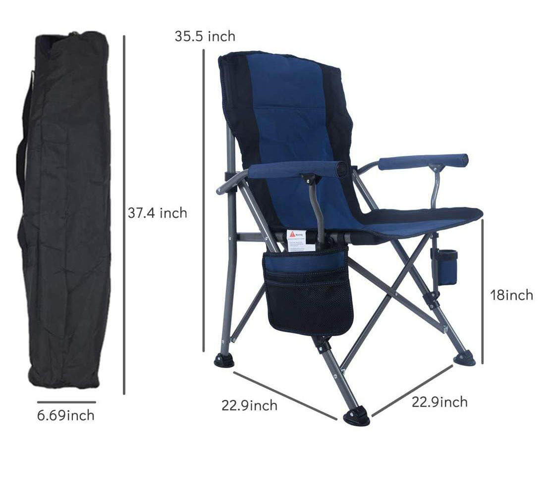 Custom Leisure Fishing Lawn Chairs Folding Outdoor Beach Chairs Metal Folding Camping Chair Iron Zipper Bag Outdoor Furniture