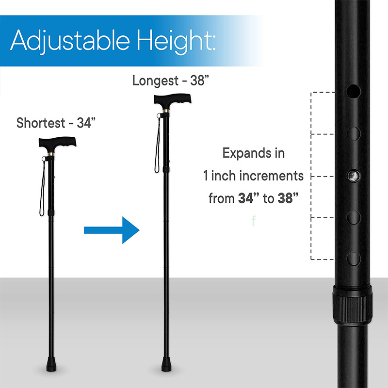 Wholesale  Lightweight Folding  Elderly Crutches Three-legged Crutches Cane Lights Elderly Walking Sticks