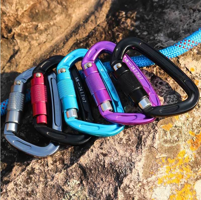 UIAA Certified 24KN Auto Locking Climbing Carabiner Twist Lock and Heavy Duty Carabiner for Rock Climbing, Rappelling