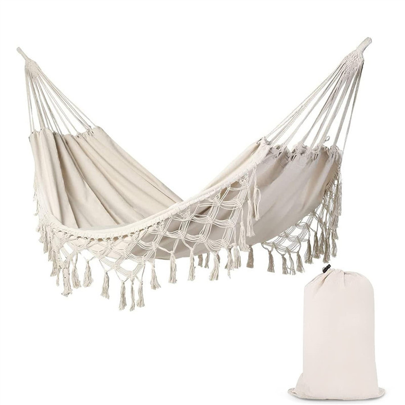 Factory Promotion Portable Canvas Hammock with Tassel